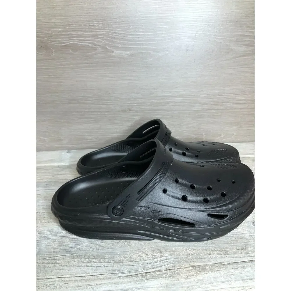 Crocs Unisex Adult Off Grid Clog, Men's Size 11 All Black Slip-On Shoes NEW